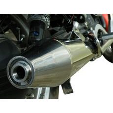 Dual slip-on exhaust GPR VINTACONE GU.52.VIC Brushed Stainless steel including removable db killers and link pipes