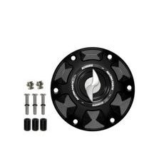 Tank filler cap ACCOSSATO FC123 for Triumph motorbikes with quick release machined from billet aluminium silber