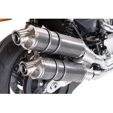 Dual slip-on exhaust GPR POPPY TONDO HD.10.PT Carbon look including removable db killers and link pipes