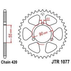 Ketten Rad JT JTR 1077-47 47T, 420