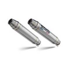Dual slip-on exhaust GPR DEEPTONE T.82.DE Brushed Stainless steel including removable db killers and link pipes