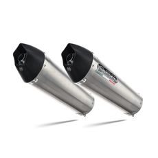 Dual slip-on exhaust GPR NEW GRAND PRIX EVO TITANIUM E4.A.67.GPAN.TO Brushed Titanium including removable db killers and link pipes