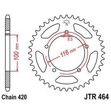 Ketten Rad JT JTR 464-44 44T, 420