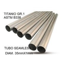 Titanium seamless Gr.1 TUBE AISI Tig GPR TU.T.2 Brushed Stainless steel L.100cm D.35mm x 1mm