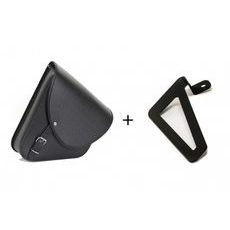 Leder-Satteltasche CUSTOMACCES BARCELONA APS006N schwarz right, with universal support