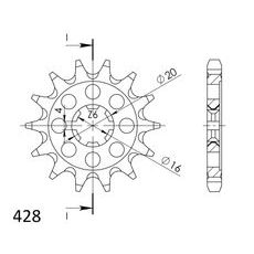 Ritzel SUPERSPROX CST-555:14 14T, 428