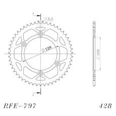 Ketten Rad SUPERSPROX RFE-797:51-BLK schwarz 51T, 428