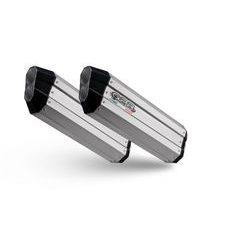 Dual slip-on exhaust GPR HYPER SONIC E5.BMW.50.HYSOTIT Brushed Titanium including removable db killers and link pipes