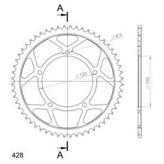 Ketten Rad SUPERSPROX RFE-26:56-BLK schwarz 56T, 428