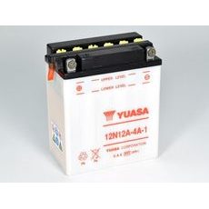 Conventional 12V battery with acid YUASA 12N12A-4A-1