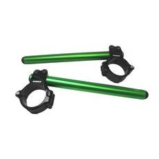 Aluminium-forged clip-ons ACCOSSATO CP003 with metal clamp composed of 2 half-rings 10 degrees inclination, green