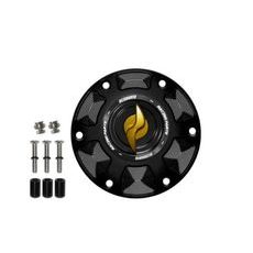 Tank filler cap ACCOSSATO FC123 for Triumph motorbikes with quick release machined from billet aluminium golden