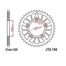 Aluminium-Ketten Rad JT JTA 746-48BLK 48T, 520 schwarz
