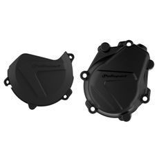 Clutch and ignition cover protector kit POLISPORT 90985 schwarz