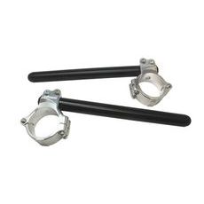 Aluminium-forged clip-ons ACCOSSATO CP003 with metal clamp composed of 2 half-rings 10 degrees inclination, black