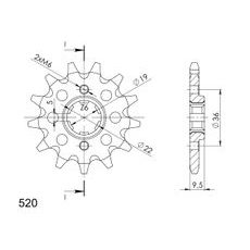 Ritzel SUPERSPROX CST-337:14 14T, 520