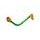Lever guard ACCOSSATO with green hose and joint right, aluminium
