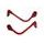Lever guard ACCOSSATO with red hose and joint right + left, aluminium