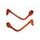 Lever guard ACCOSSATO with orange hose and joint right + left, aluminium