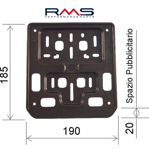 Plate holder RMS 142700010 for moped and scooter