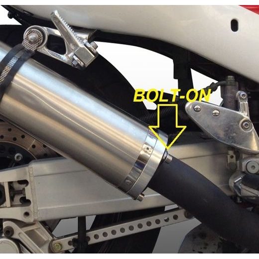 Bolt-on silencer GPR INOX ROUND HY.4.IT Brushed Stainless steel including removable db killer