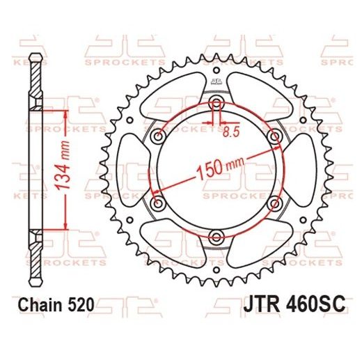 Ketten Rad JT JTR 460-49SC 49T, 520 Self Cleaning Lightweight