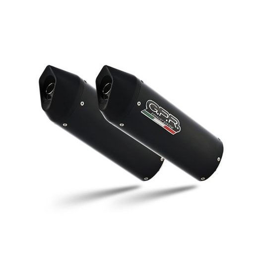 Dual slip-on exhaust GPR FURORE NERO K.148.CAT.FUNE Matte Black including removable db killers, link pipes and catalysts
