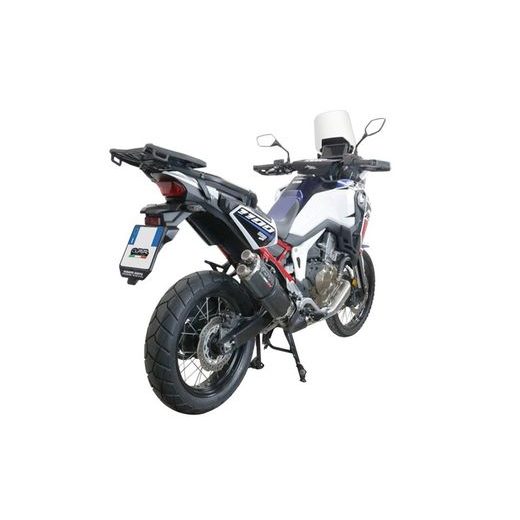 Slip-on exhaust GPR DUAL POPPY E5.H.275.DUAL.PO Carbon look including removable db killer and link pipe