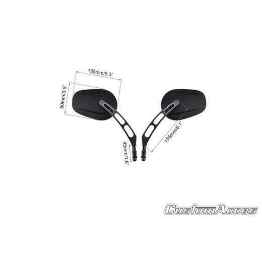 Spiegel CUSTOMACCES MISURI JR0017N schwarz Paar