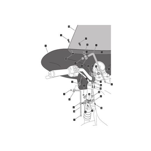 Windschirm CUSTOMACCES BATWING EH0012W transparent