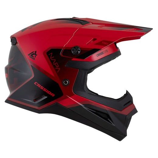 Motocross Helmet CASSIDA CROSS CUP 2 NAPA JUNIOR pearl red/maroon/black XL