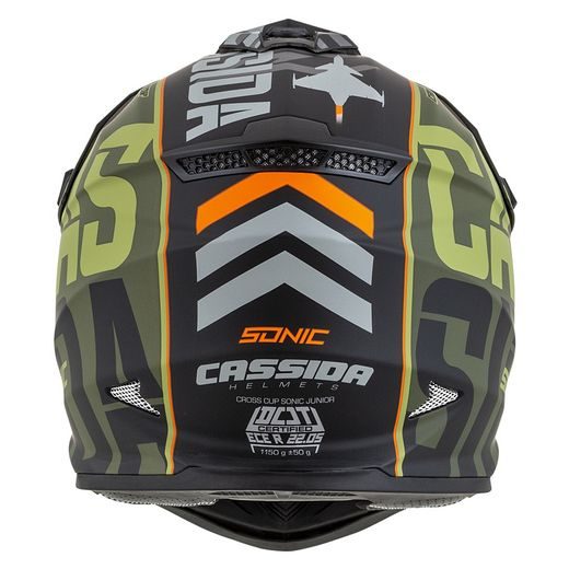 Motocross Helmet CASSIDA CROSS CUP SONIC JUNIOR matt green /orange