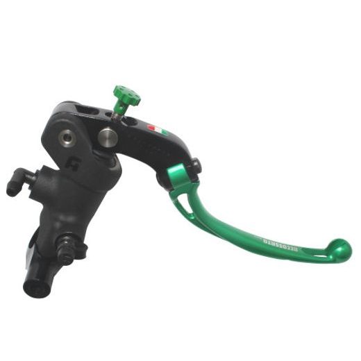 Radial brake master cylinder ACCOSSATO 19 x 18 with folding lever,green