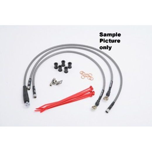 Bremsschlauch vorn, Satz Venhill Y01-1-063/P race Clear hoses, chromed fittings