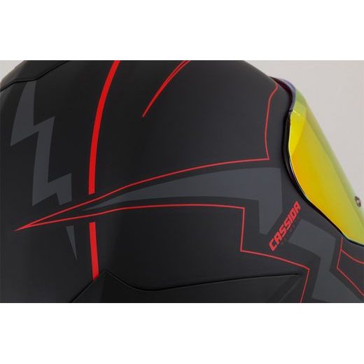 Full face helmet CASSIDA Integral GT 2.1 Flash matt black/ metallic red/ dark grey M