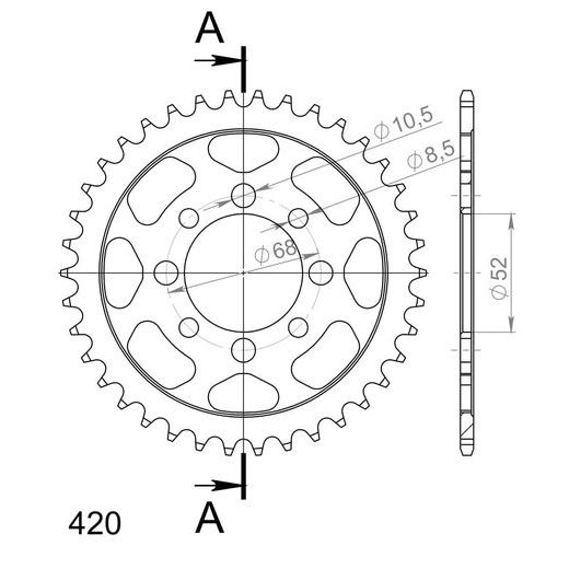 Ketten Rad SUPERSPROX RFE-801:38-BLK schwarz 38T, 420