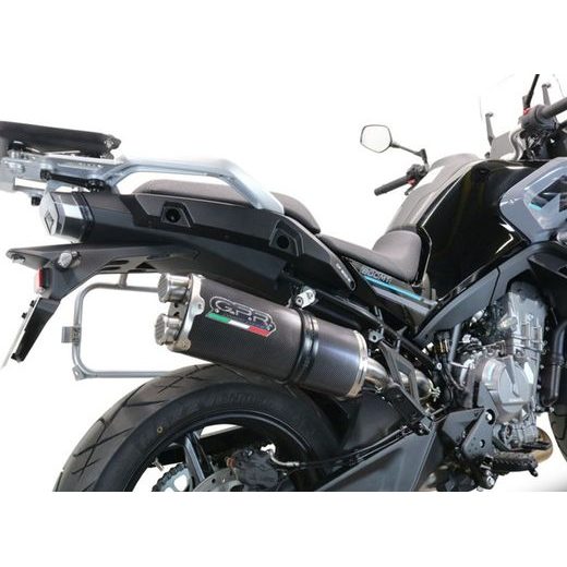 Slip-on exhaust GPR DUAL POPPY E5.CF.11.1.DUAL.PO Carbon look including removable db killer and link pipe