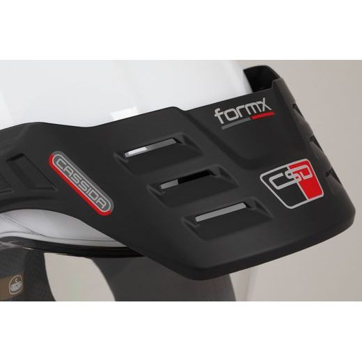 Motocross Helmet CASSIDA FORMX FLATOUT white/ black/ red/ black matt peak 2XL