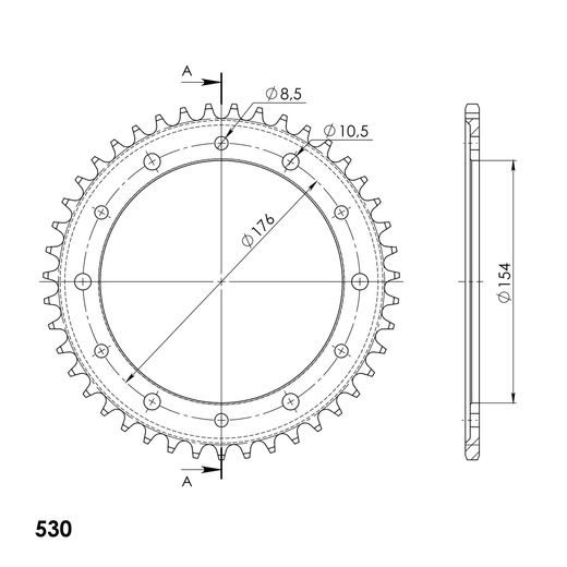Ketten Rad SUPERSPROX RFE-1340:43-BLK schwarz 43T, 530
