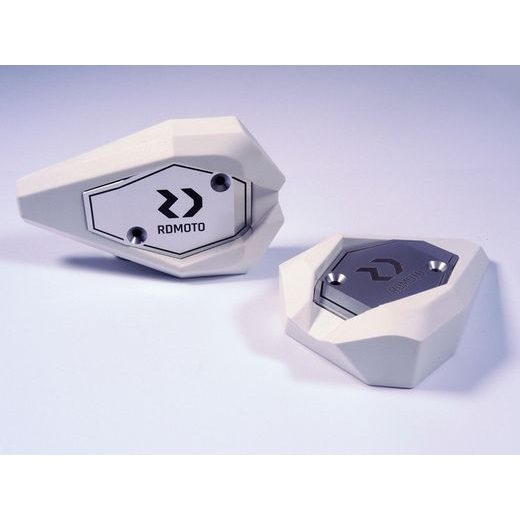 Crash sliders RDMOTO KTM13N white polyamide with silver caps