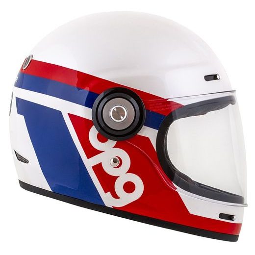 Full face helmet CASSIDA Fibre OPG white/ blue/ red L