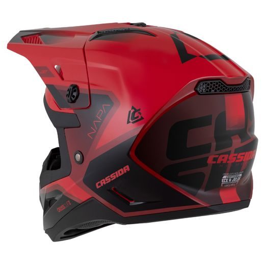 Motocross Helmet CASSIDA CROSS CUP 2 NAPA JUNIOR pearl red/maroon/black XL