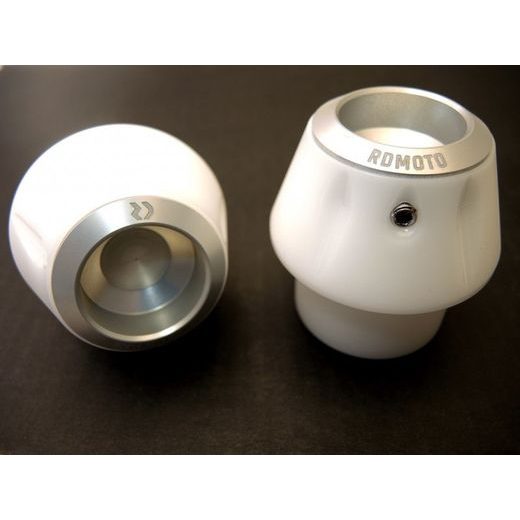 Crash protectors RDMOTO KTM13N weiß with silver caps