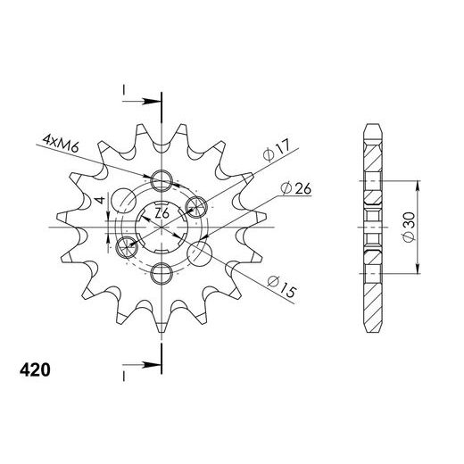 Ritzel SUPERSPROX CST-252:15 15T, 420