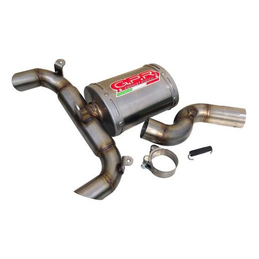 Slip-on exhaust GPR OVAL S.97.TO Brushed Titanium including removable db killer and link pipe
