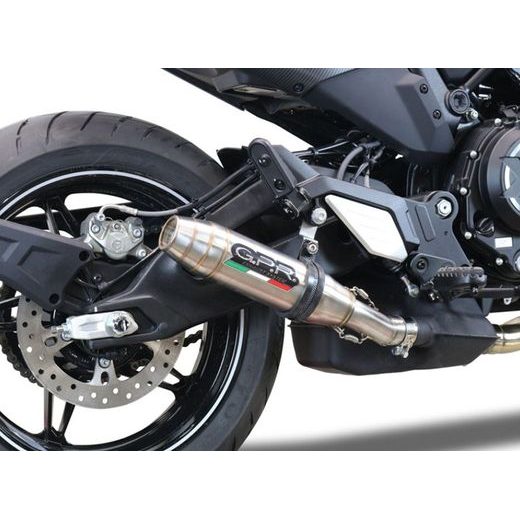 Slip-on exhaust GPR DEEPTONE INOX E5.CF.14.1.DE Brushed Stainless steel including removable db killer and link pipe