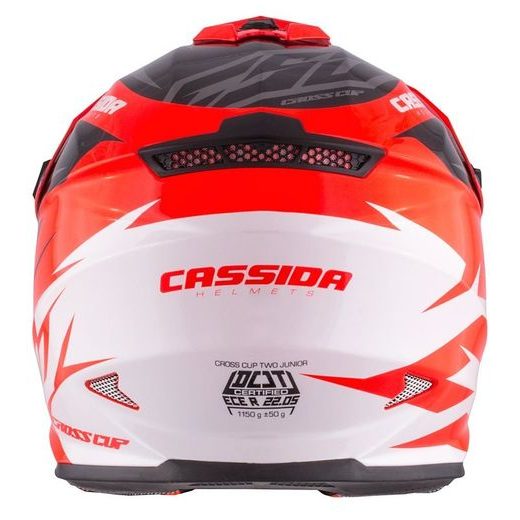 Motocross Helmet CASSIDA CROSS CUP JUNIOR orange fluo / white / black / grey