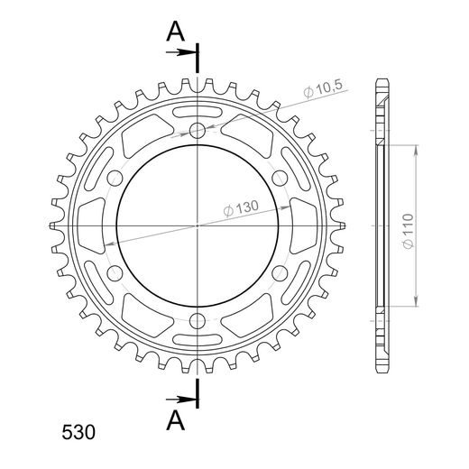 Ketten Rad SUPERSPROX RFE-479:38-BLK schwarz 38T, 530