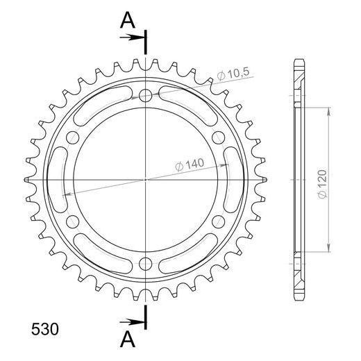 Ketten Rad SUPERSPROX RFE-499:38-BLK schwarz 38T, 530