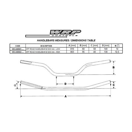 Lenker WRP AMERICA 28,6mm STD Bronze